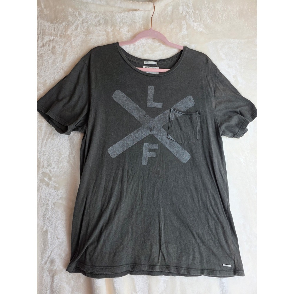 LAMB & FLAG Mens Charcoal Gray Graphic Pocket T Shirt Size M‎ Made in USA
